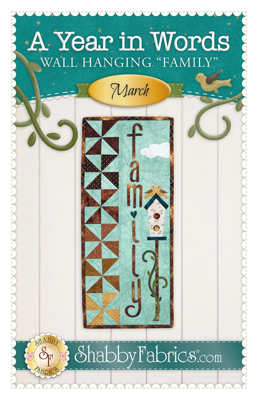 A Year in Words Wall Hanging Family March