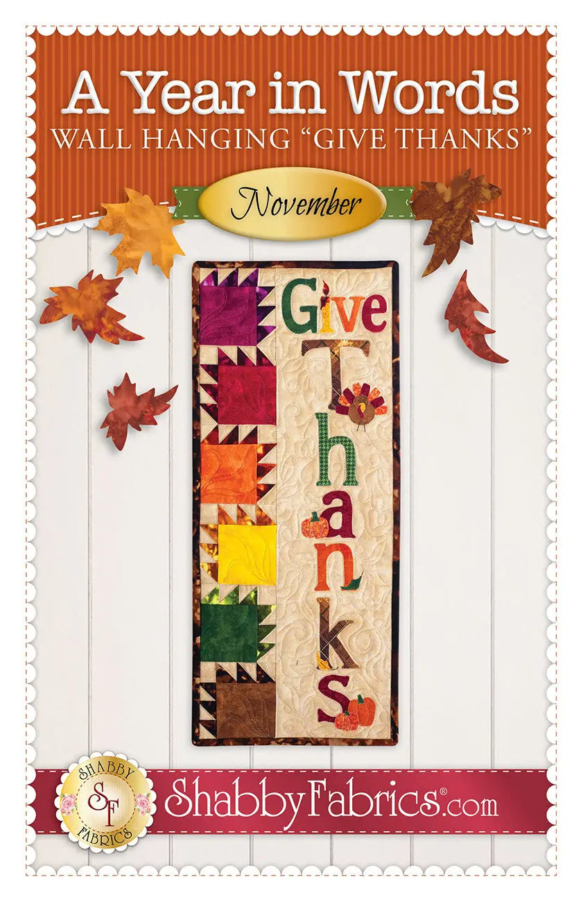 A Year in Words Wall Hanging Give Thanks November