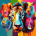 Abstract Animals Pop Art Safari Fabric Panel