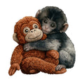 Adorable Cute Baby Monkey Fabric Panel 1