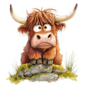 Adorable Highland Cow Fabric Panel 17