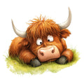 Adorable Highland Cow Fabric Panel 2