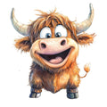 Adorable Highland Cow Fabric Panel 24