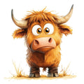 Adorable Highland Cow Fabric Panel 5