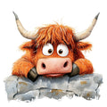 Adorable Highland Cow Fabric Panel 7