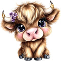 Adorable Highland Cows Fabric Panel 13