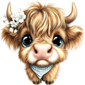 Adorable Highland Cows Fabric Panel 15