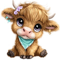 Adorable Highland Cows Fabric Panel 16