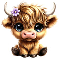 Adorable Highland Cows Fabric Panel 18