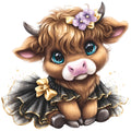Adorable Highland Cows Fabric Panel 21
