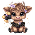 Adorable Highland Cows Fabric Panel 23