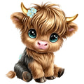 Adorable Highland Cows Fabric Panel 31