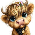 Adorable Highland Cows Fabric Panel 34