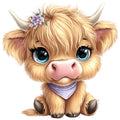 Adorable Highland Cows Fabric Panel 36