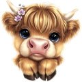 Adorable Highland Cows Fabric Panel 40