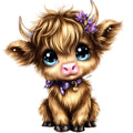Adorable Highland Cows Fabric Panel 42