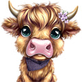 Adorable Highland Cows Fabric Panel 43