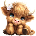 Adorable Highland Cows Fabric Panel 50