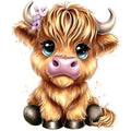 Adorable Highland Cows Fabric Panel 51