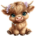 Adorable Highland Cows Fabric Panel 52