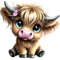 Adorable Highland Cows Fabric Panel 53