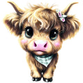 Adorable Highland Cows Fabric Panel 55