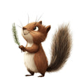 Adorable Squirrels Fabric Panel 1