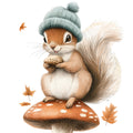 Adorable Squirrels Fabric Panel 17