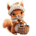 Adorable Squirrels Fabric Panel 4