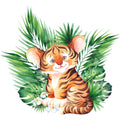 African Cartoon Animals Fabric Panel 1