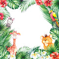 African Cartoon Animals Fabric Panel 5