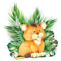 African Cartoon Animals Fabric Panel 6