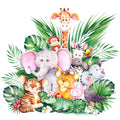 African Cartoon Animals Fabric Panel 7