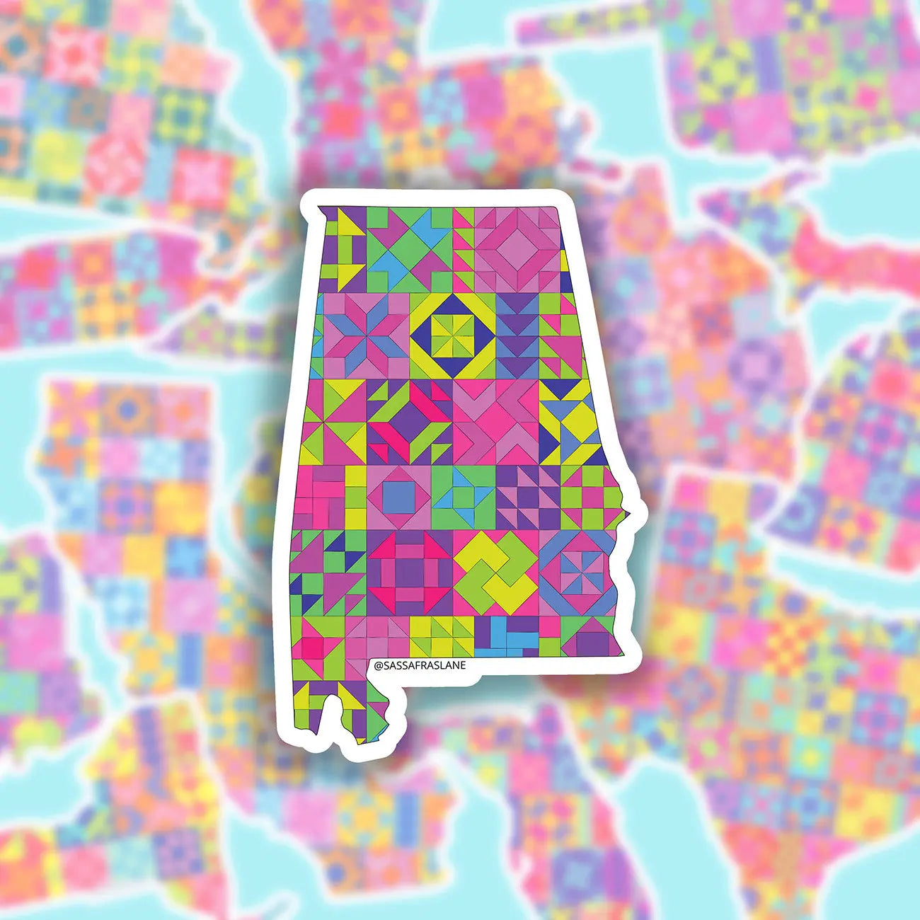 Alabama State Quilt Stickers