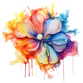 Alcohol Ink Flower Fabric Panel 24