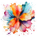 Alcohol Ink Flower Fabric Panel 8