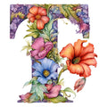 Alphabet Flowers Fabric Panel 16