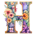 Alphabet Flowers Fabric Panel 25