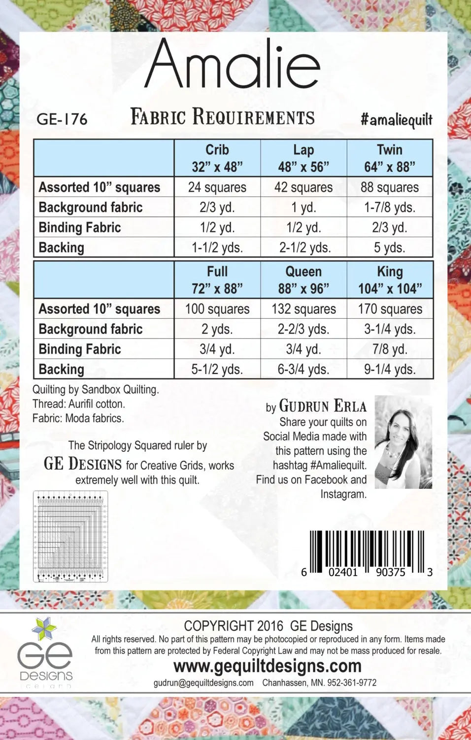 Amalie 10" Square Pattern 176