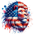 American Flag Animal Fabric Panel 12