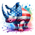 American Flag Animal Fabric Panel 9