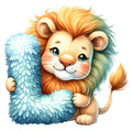 Animal Lion Letter L Fabric Panel