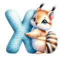Animal Xerus Letter X Fabric Panel