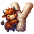 Animal Yak Letter Y Fabric Panel