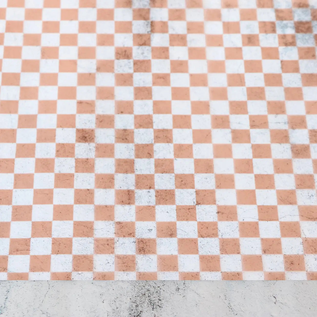 Apricot Checkerboard Vinyl 1/2yd