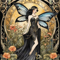 Art Nouveau Fairies Fabric Panel 7