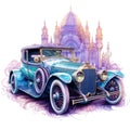 Art Nouveau Retro Cars Fabric Panel 10