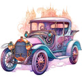 Art Nouveau Retro Cars Fabric Panel 18