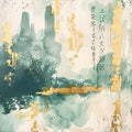 Asian Landscapes on Rice Paper Fabric Panel 12