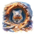 Australian Wombats Fabric Panel 12